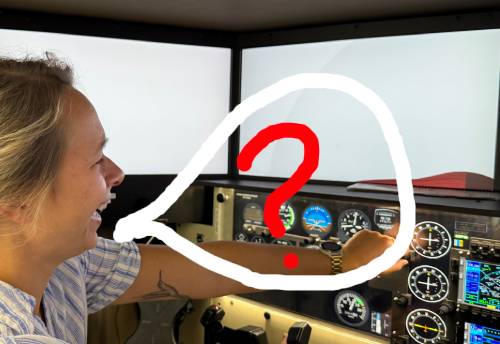 pilot asks a question while flying in his airplane